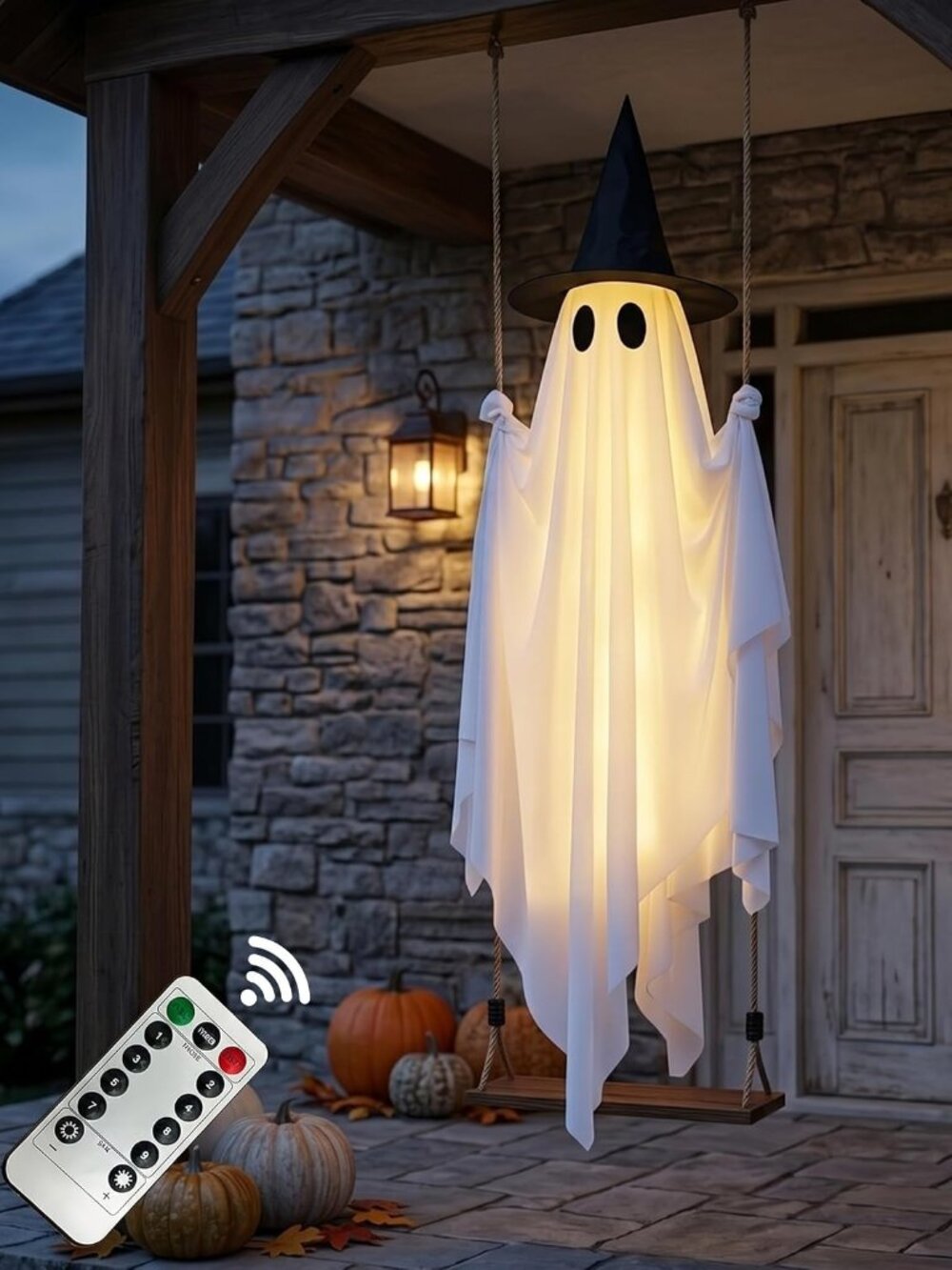 5FT Halloween Swinging Ghost Outdoor Decor,Spooky Hanging Ghost Decorations